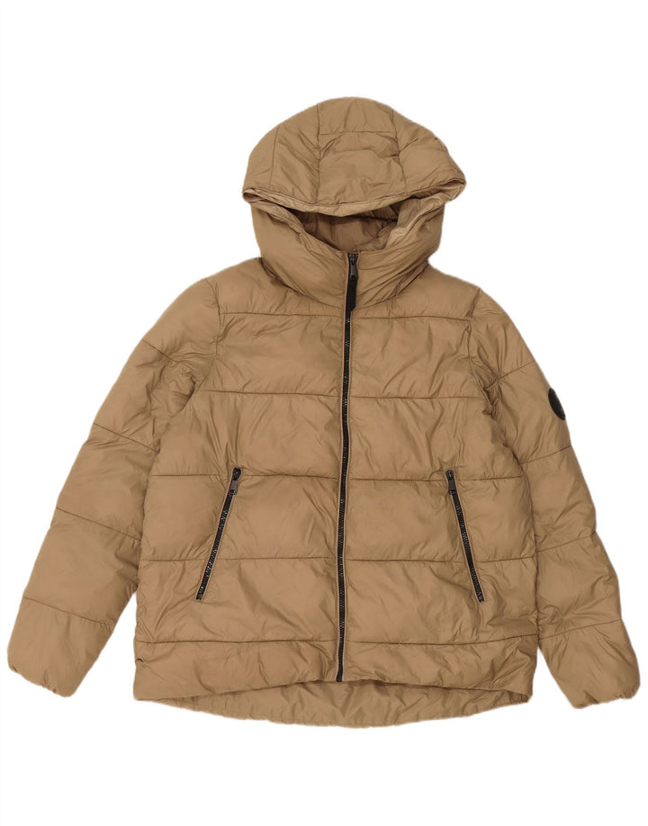 Giacca imbottita con cappuccio da uomo Zara UK 36 piccola beige