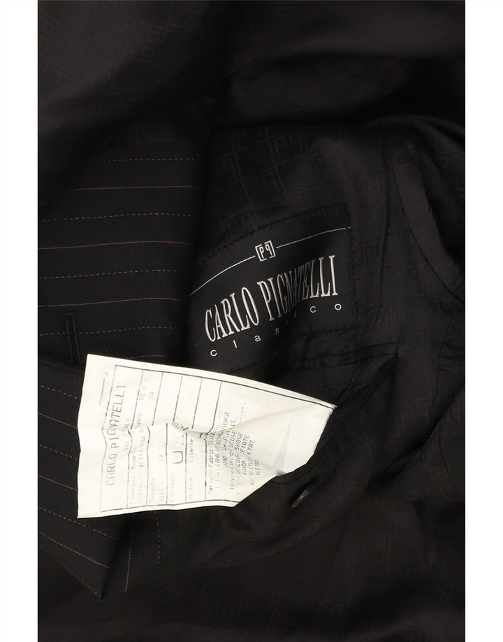CARLO PIGNATELLI Mens 3 Button Blazer Jacket IT 50 Large Black Striped