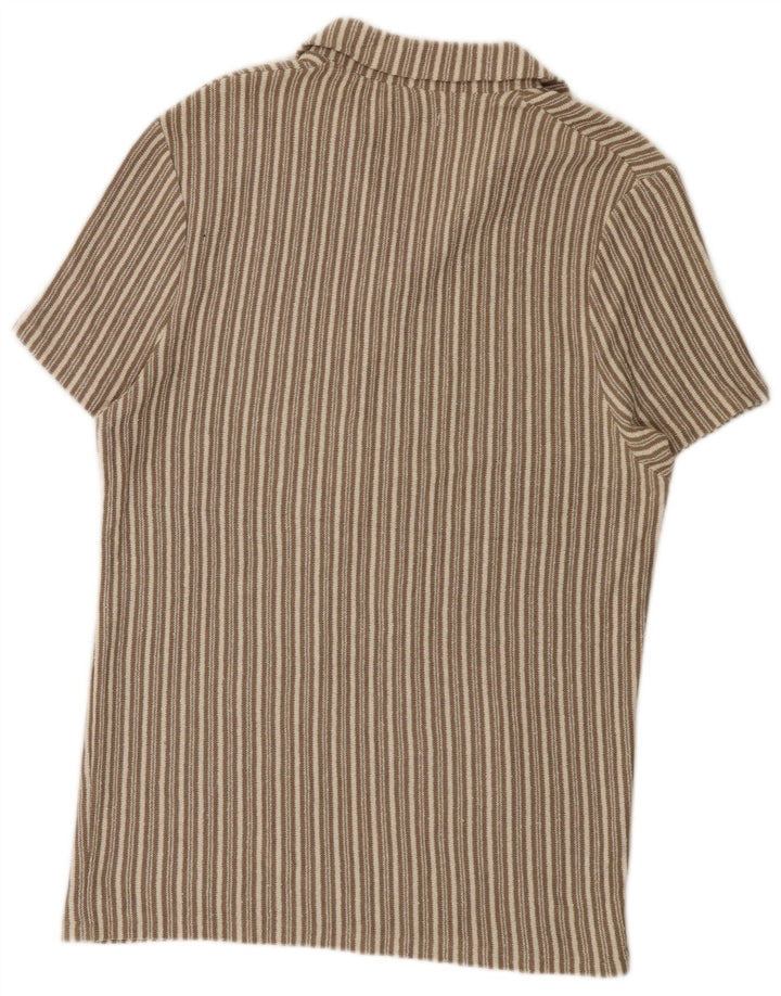 Polo da uomo Zara a righe larghe beige