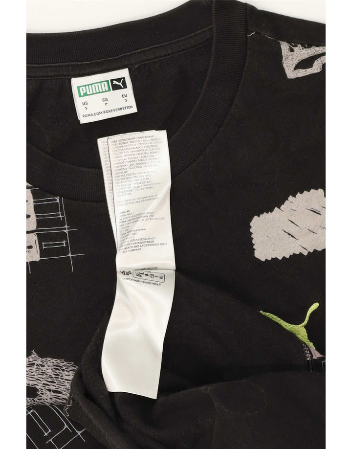 T-shirt grafica da uomo Puma Top Small in cotone nero
