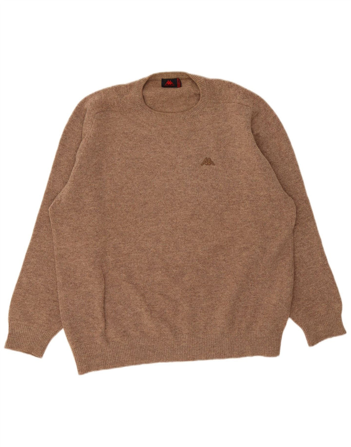 Maglione maglione girocollo da uomo Kappa 2XL lana beige