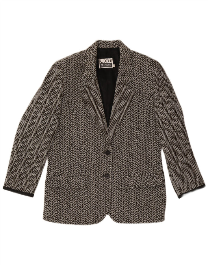 Giacca blazer a 2 bottoni da donna Coeli Premiere IT 44 Grigio medio a spina di pesce