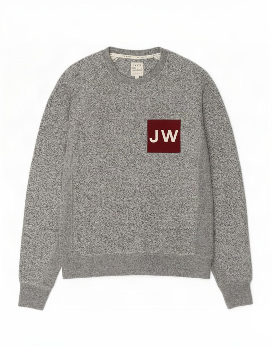 Felpa grafica da uomo Jack Wills Maglione piccolo cotone chiazzato grigio