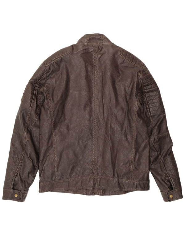 Tom Tailor Giacca da aviatore da volo da uomo in ecopelle Racer UK 42 XL Marrone
