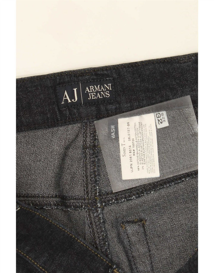 Jeans dritti da donna Armani W32 L34 cotone blu navy