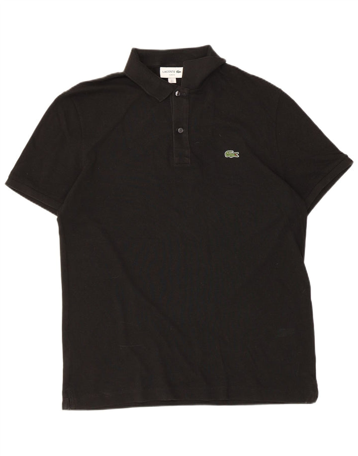 Polo da uomo slim fit Lacoste taglia 5 grande in cotone nero