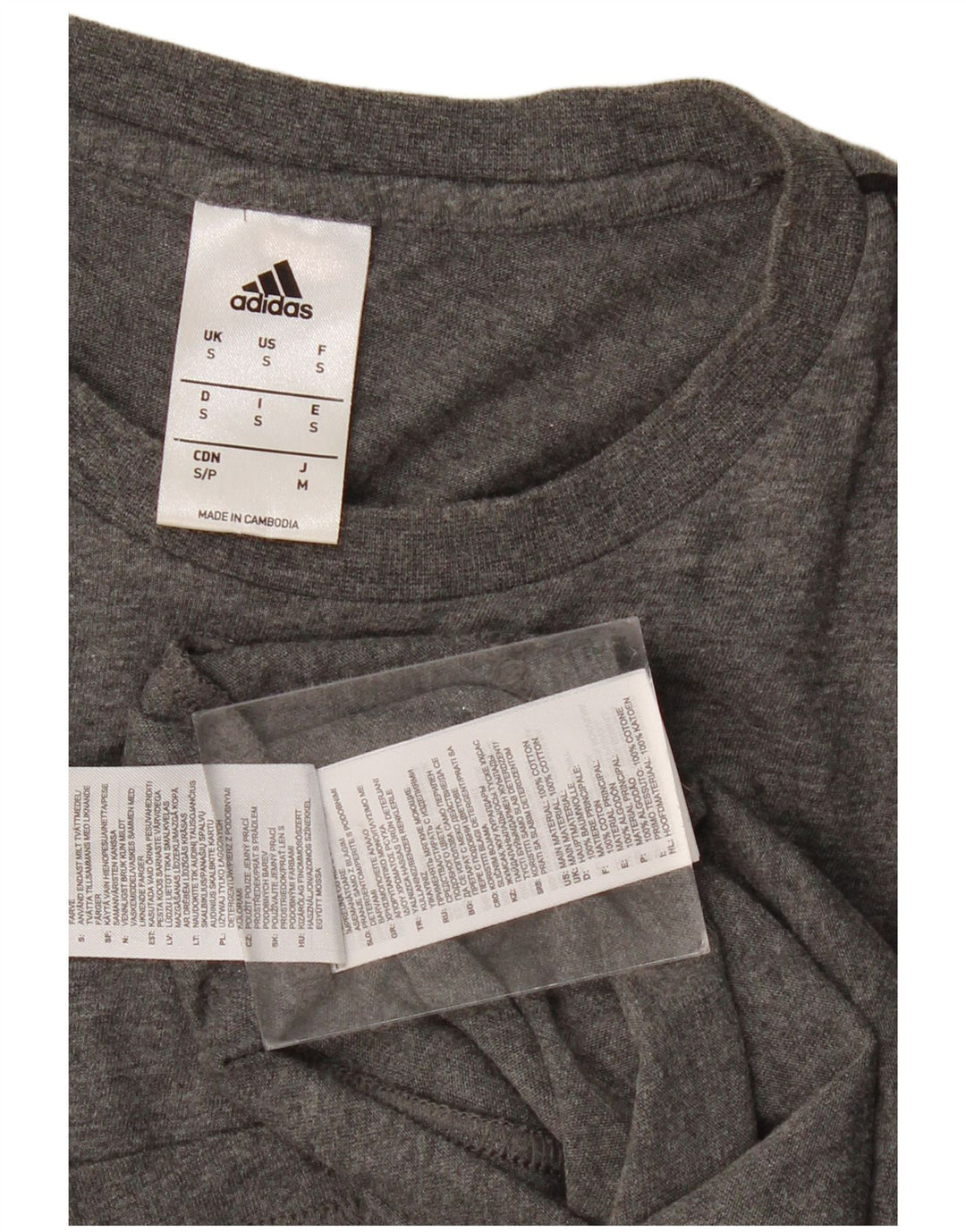 T-shirt grafica da uomo ADIDAS Top piccola in cotone grigio