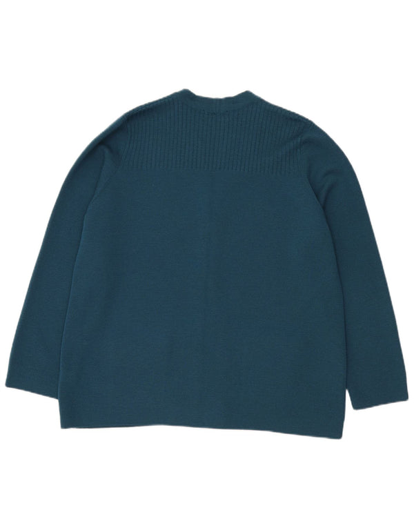 Maglione cardigan da donna Luisa Spagnoli UK 18 XL lana blu