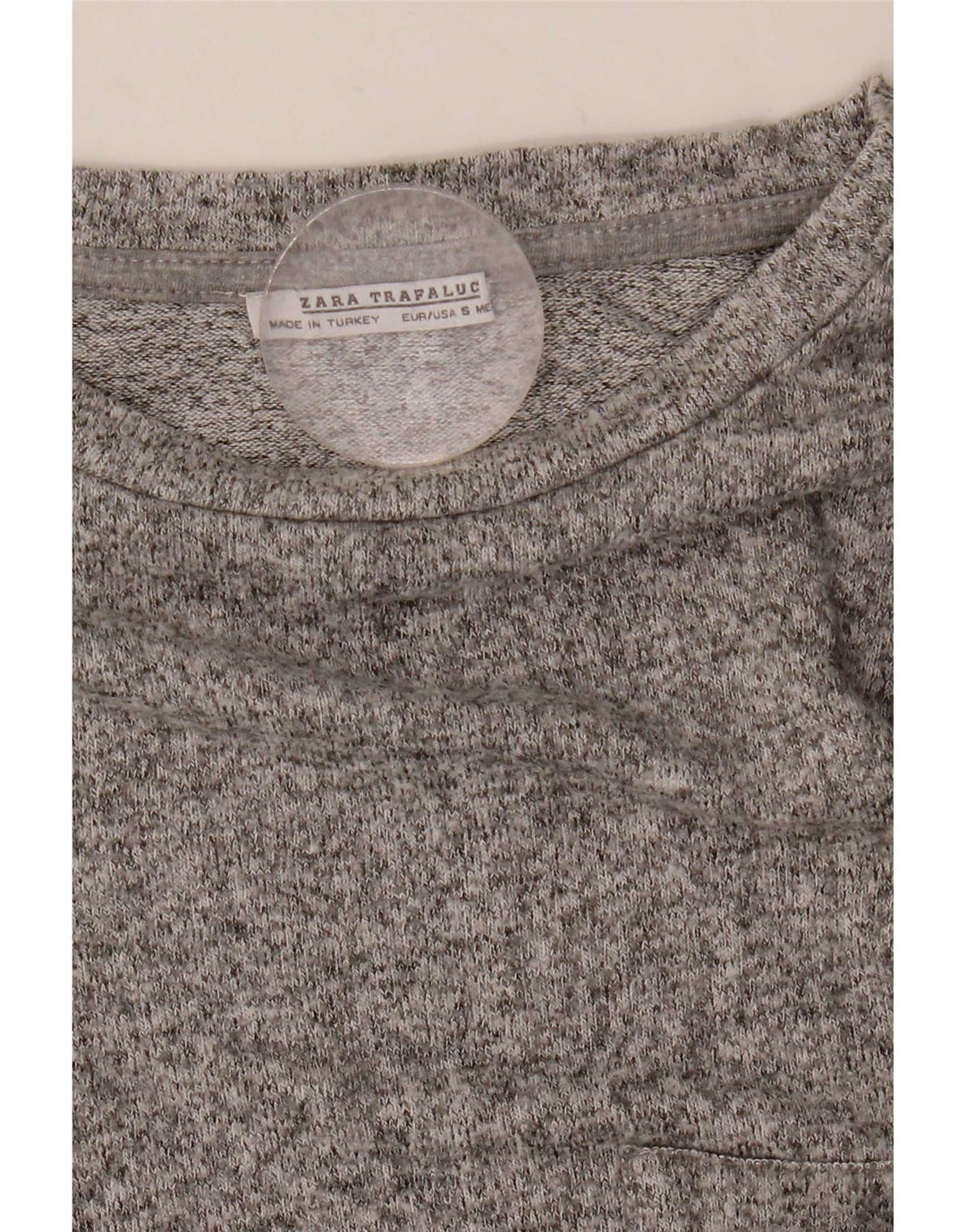 T-shirt oversize da donna Zara Top UK 10 piccola viscosa chiazzata grigia