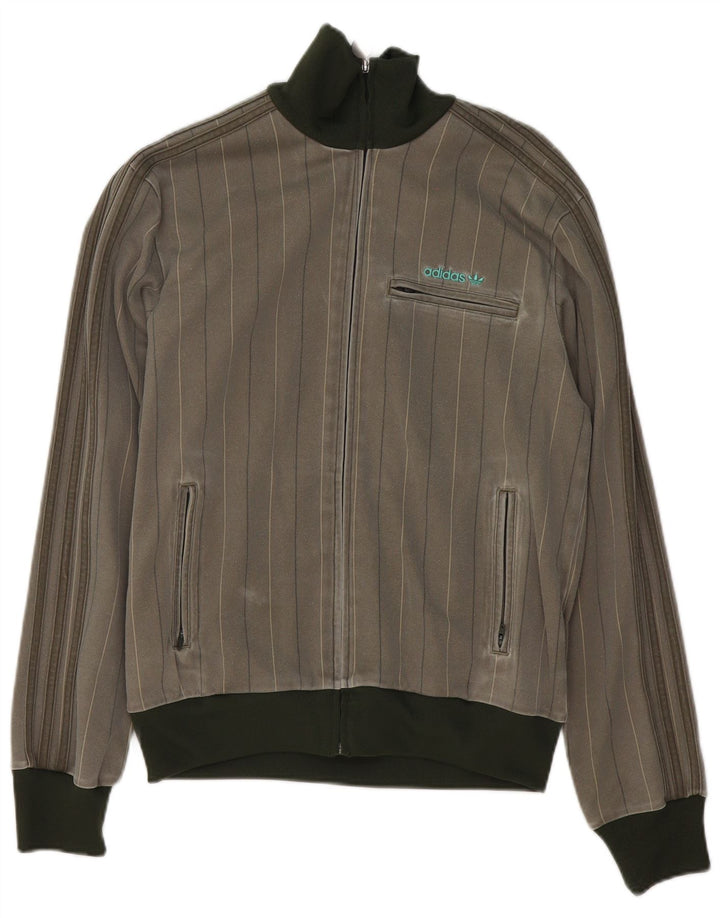 Giacca da tuta da uomo Adidas IT 50 cotone gessato grigio medio