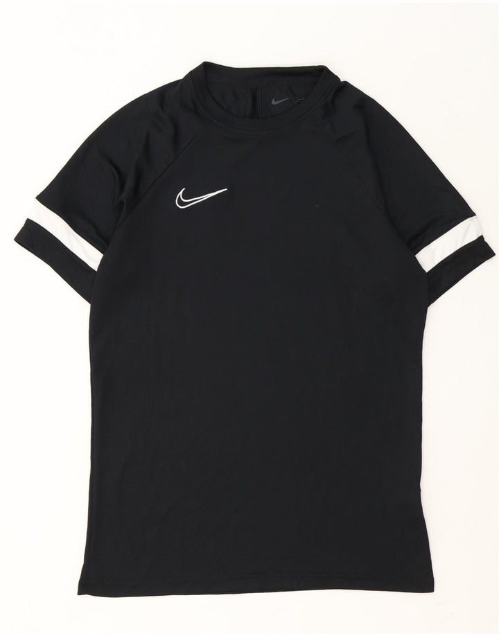 T-shirt Nike da uomo Dri Fit, top in poliestere color block medio nero