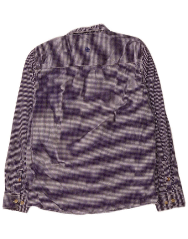Camicia da uomo Fat Face Large in cotone a quadretti blu