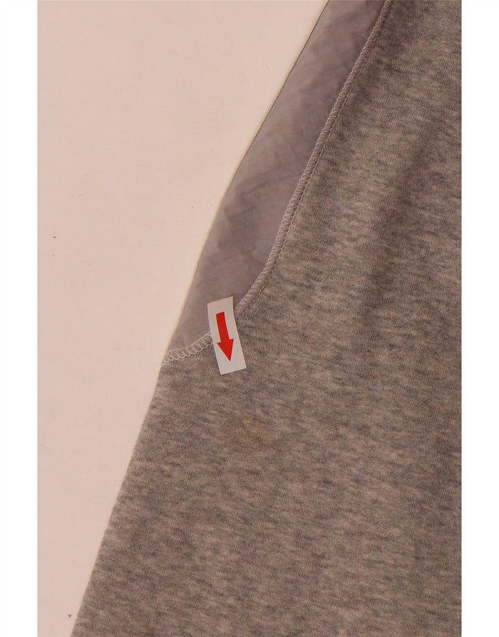 Maglione con cappuccio e zip Adidas da uomo grande in cotone grigio