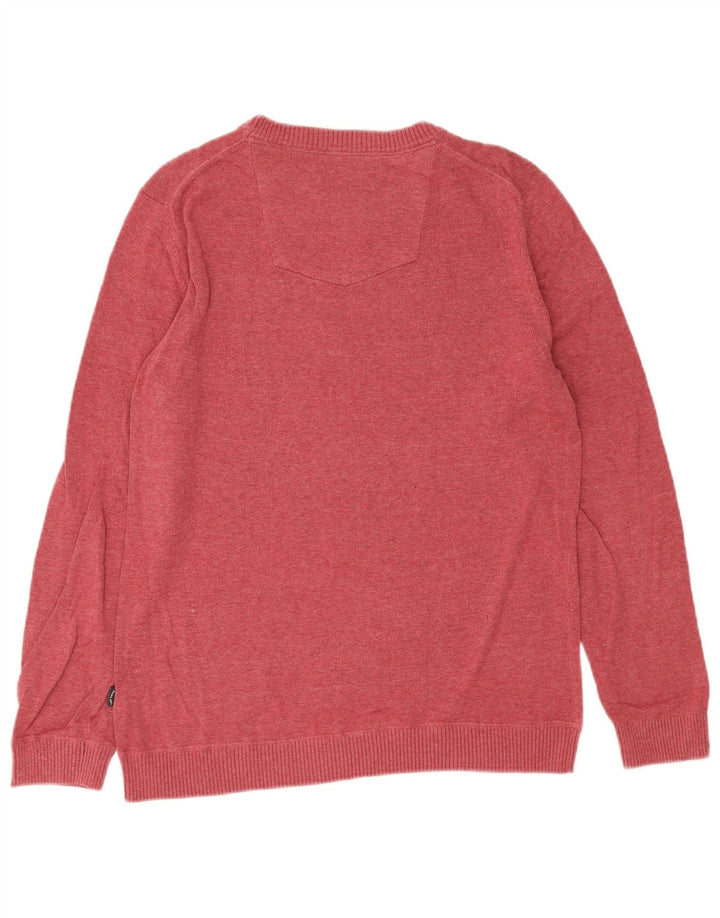 Maglione girocollo da uomo Fat Face in cotone rosso medio