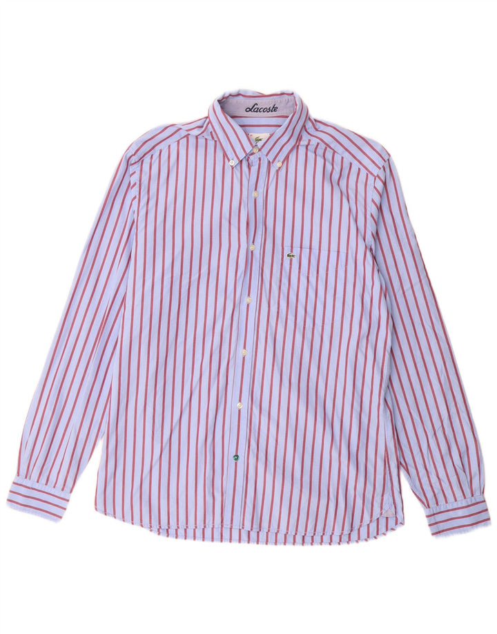 Camicia da uomo Lacoste taglia 41 grande cotone gessato blu