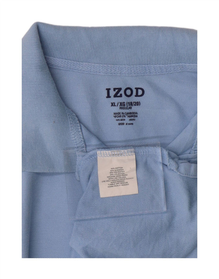 IZOD Boys Regular Polo Shirt 15-16 Years XL Blue Cotton Vintage Izod and Second-Hand Izod from Messina Hembry 