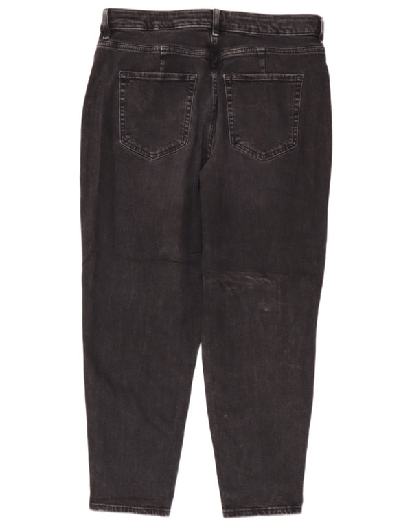 Jeans affusolati Mom da donna Marks & Spencer UK 14 Large W34 L26 Cotone nero