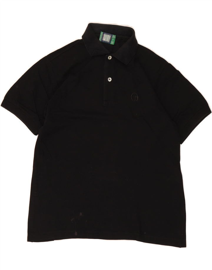 SERGIO TACCHINI Mens Polo Shirt Small Black Cotton Vintage Sergio Tacchini and Second-Hand Sergio Tacchini from Messina Hembry 