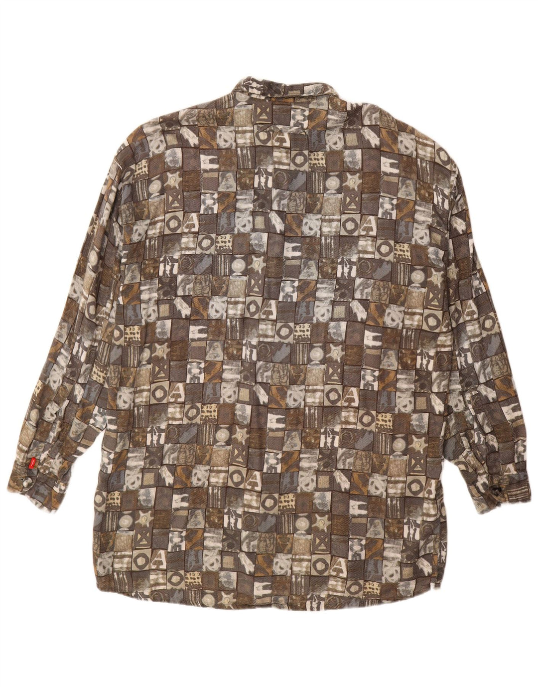 Camicia lunga da uomo SIGNUM grande patchwork grigio