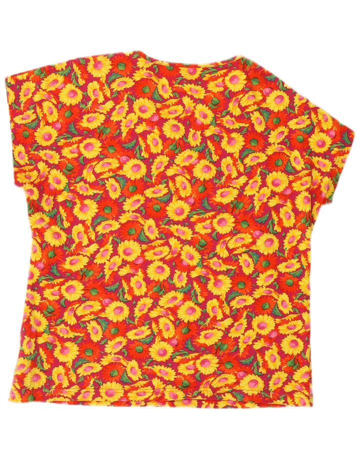 T-shirt da donna Persona taglia superiore 21 cotone floreale rosso medio
