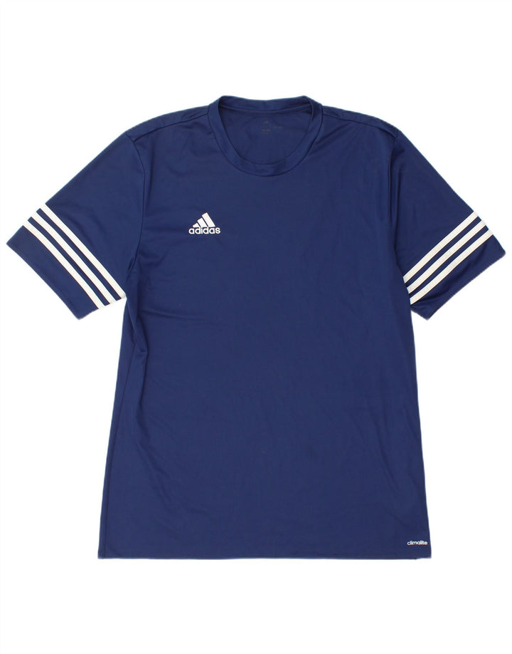 T-shirt ADIDAS da uomo Climalite Top grande in poliestere blu navy