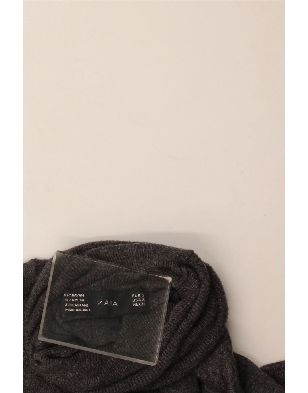Maglione maglione collo alto da donna Zara UK 10 piccolo rayon grigio