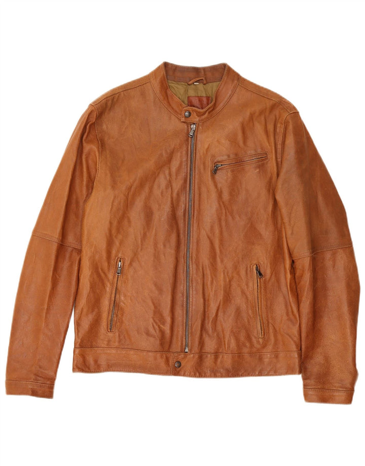 Giacca in pelle da uomo Bata UK 38 Marrone medio