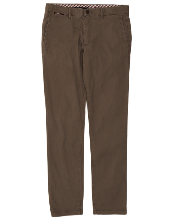 Pantaloni chino slim da uomo Tommy Hilfiger W32 L32 cotone kaki