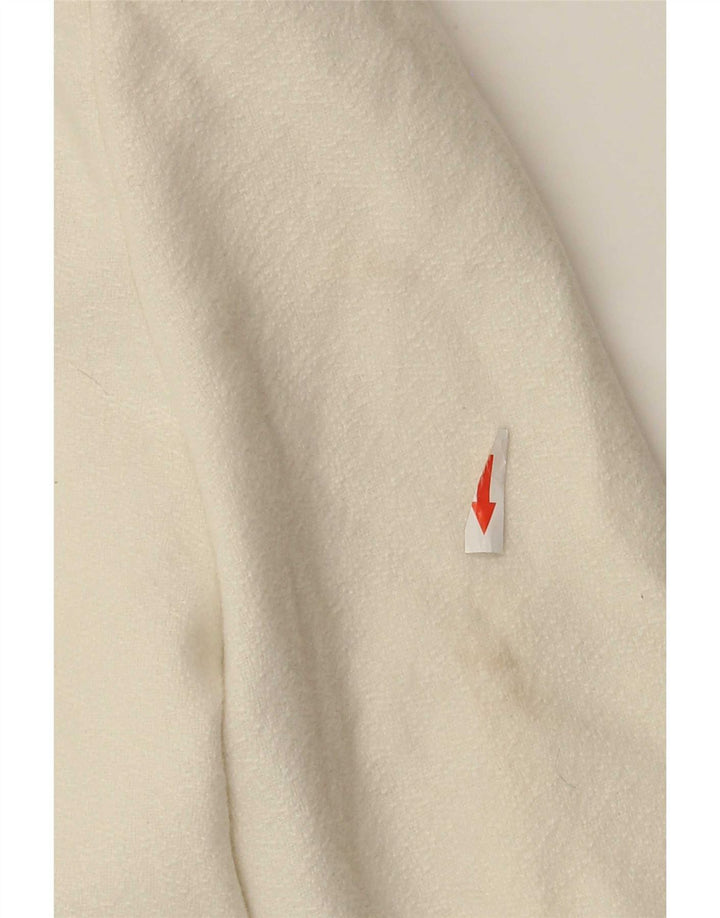 Giacca Bolero da donna vintage UK 10 piccola in poliestere bianco sporco