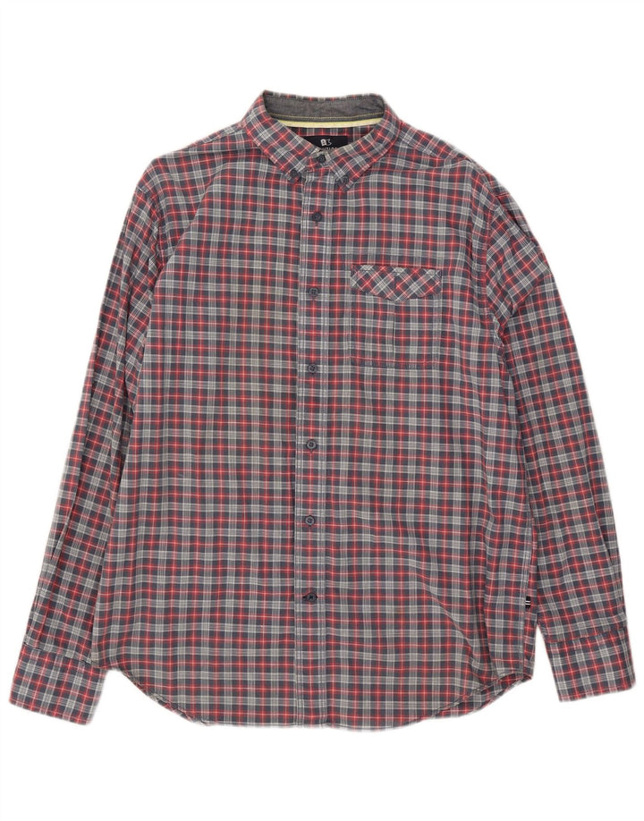 Camicia da uomo Nautica in cotone a quadri blu medio