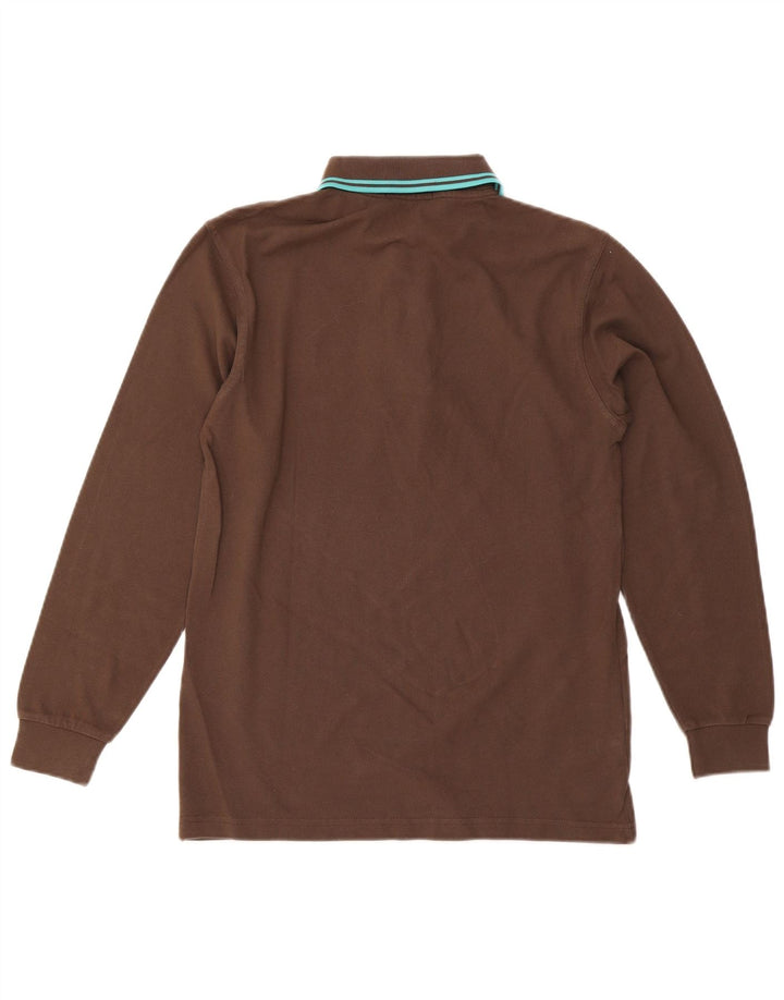 Polo a maniche lunghe da uomo Fred Perry piccola in cotone marrone
