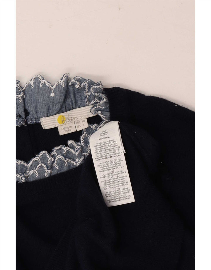 Maglione maglione oversize da donna Boden con collo dolcevita UK 10 piccolo blu navy