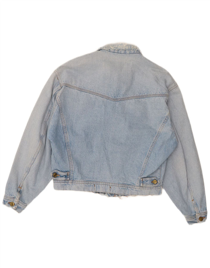 Giacca di jeans oversize da donna QUARRY UK 10 piccola in cotone blu