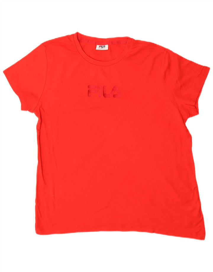 T-shirt grafica da donna Fila Top UK 18 XL rosso cotone