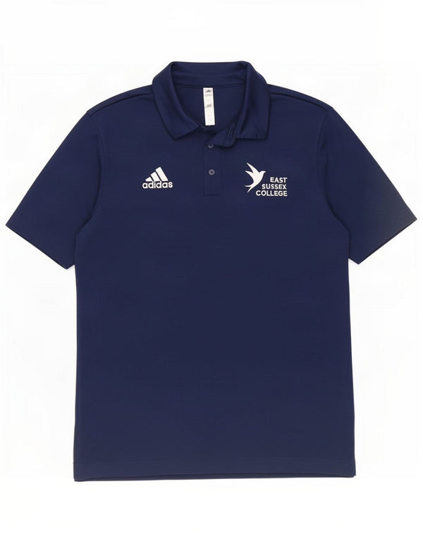 Adidas Mens Graphic Polo Shirt Small Navy Blue Polyester