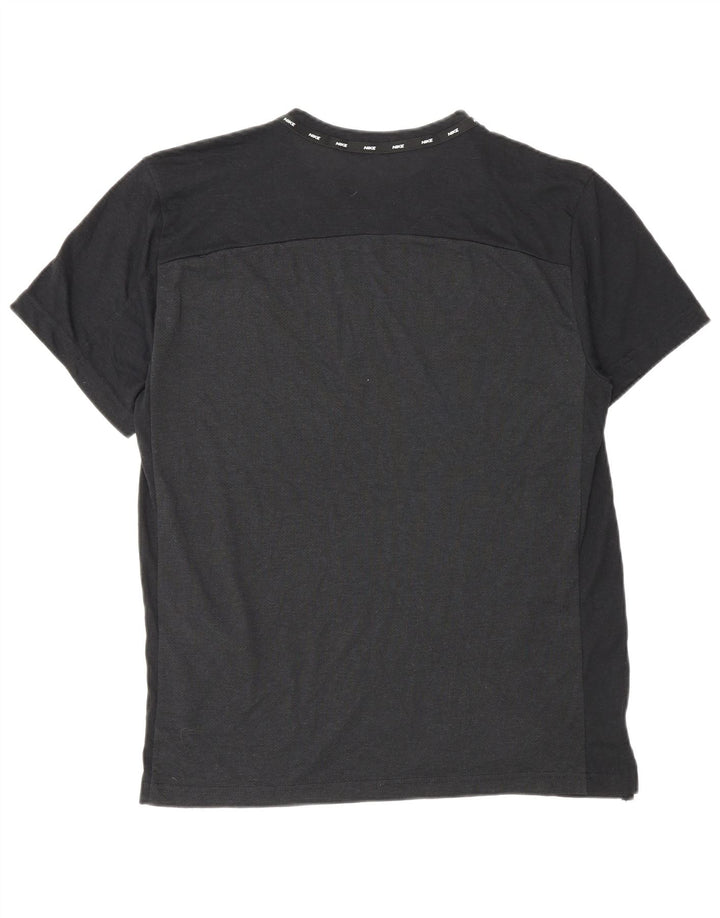 T-shirt grafica Nike da uomo Dri Fit vestibilità standard, piccola, in poliestere nero
