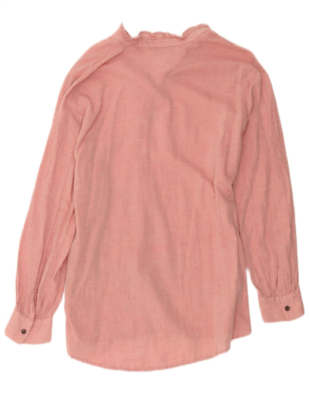 Camicia pullover da donna Marks & Spencer con volant sul davanti UK 16 grande rosa
