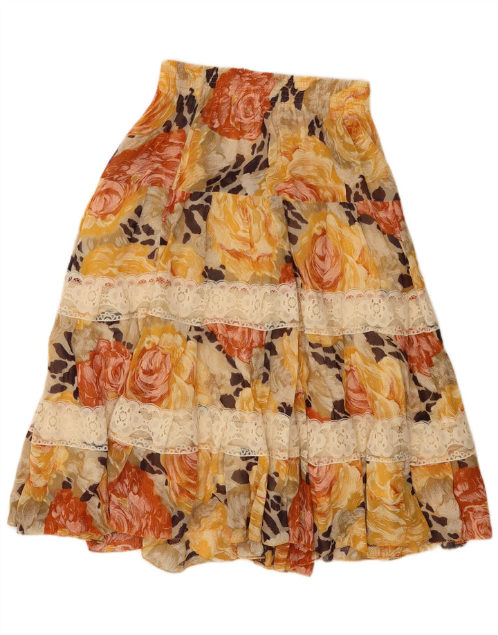 Gonna a strati vintage da donna W26 piccola floreale multicolore