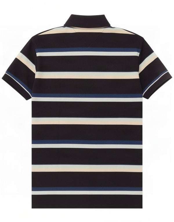Polo da uomo Tommy Hilfiger grande in cotone a righe blu navy