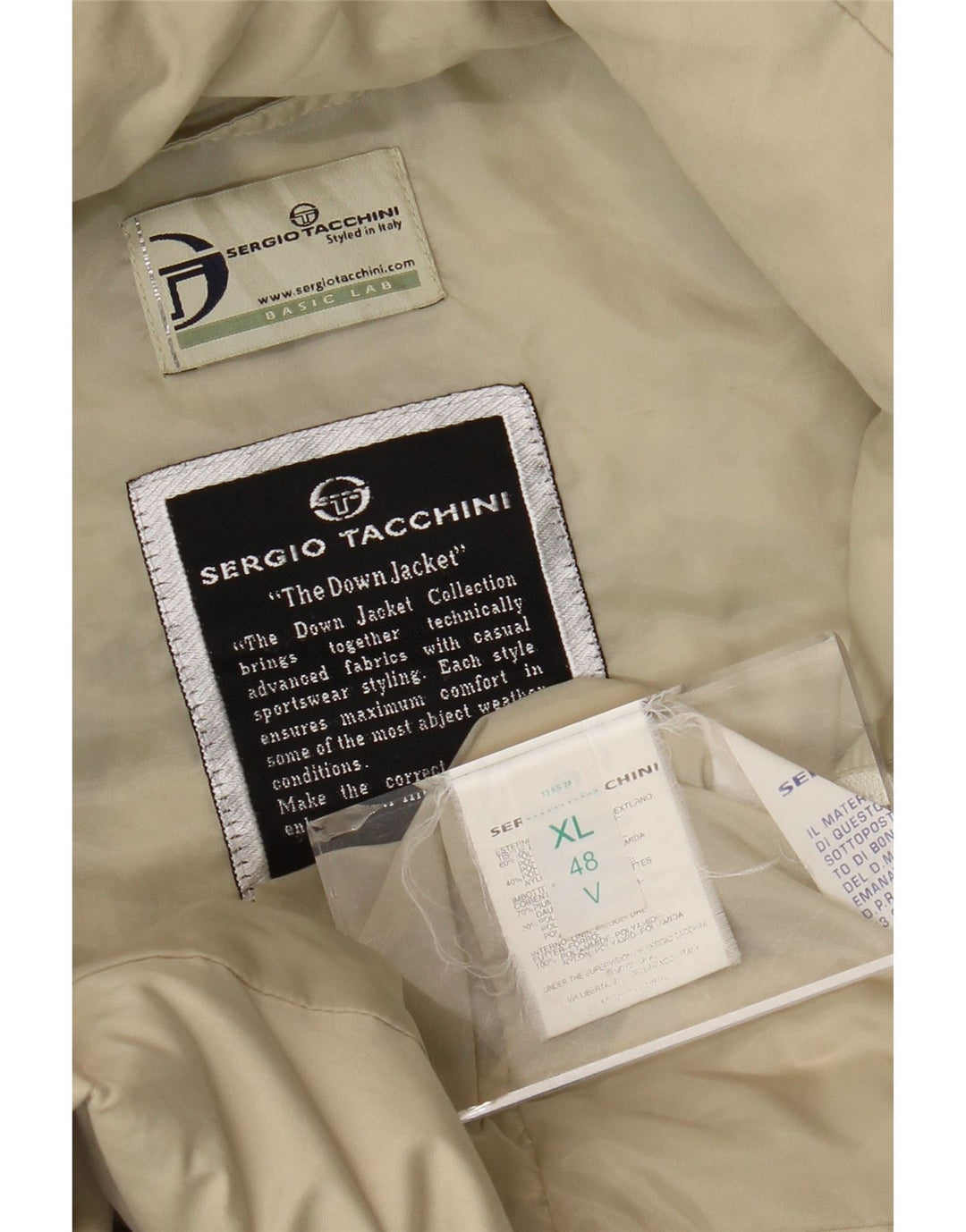 SERGIO TACCHINI Cappotto imbottito oversize con cappuccio da donna UK 48 XL Beige