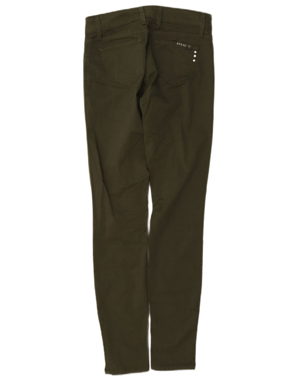 Pantaloni casual skinny regolari Jessica da donna MET W26 L30 cotone kaki