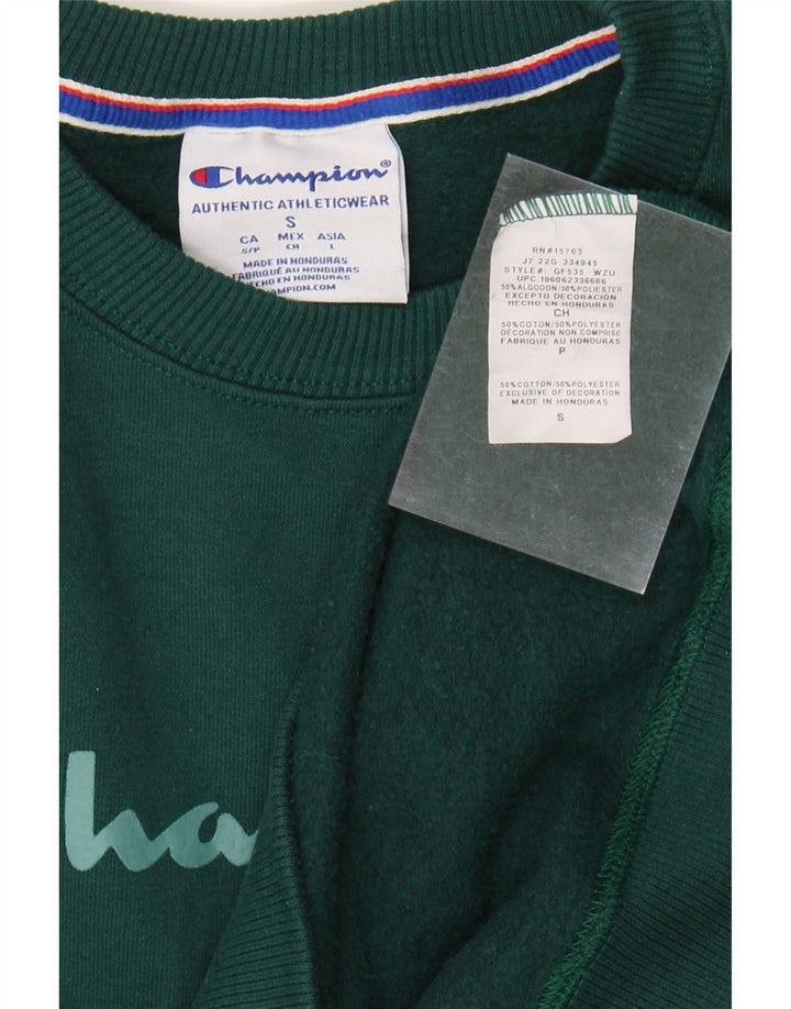 CHAMPION Womens Oversized Graphic Sweatshirt Jumper UK 10 Small Green