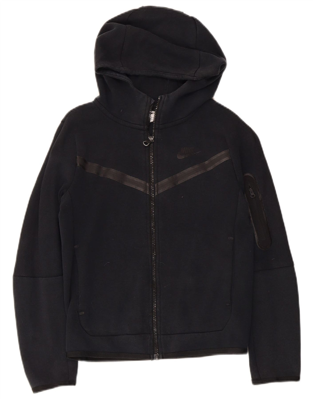 Felpa con cappuccio e zip Nike per ragazzi, 10-11 anni, cotone nero medio
