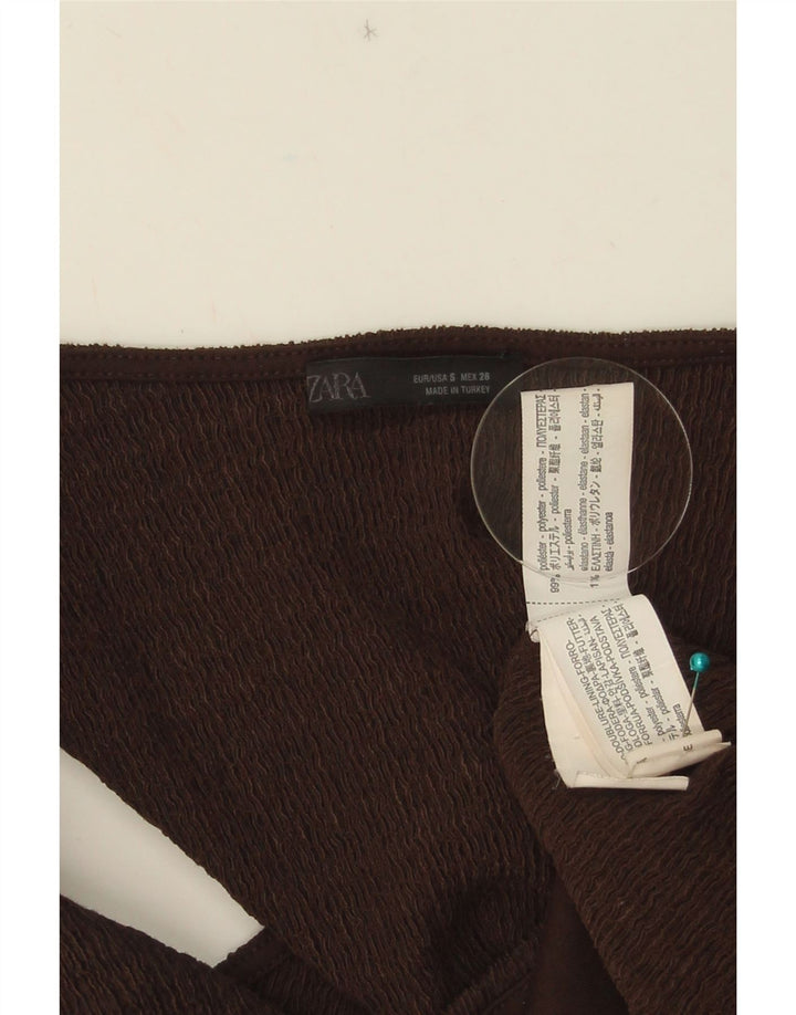 Gilet da Donna ZARA UK 8 Small Marrone Poliestere