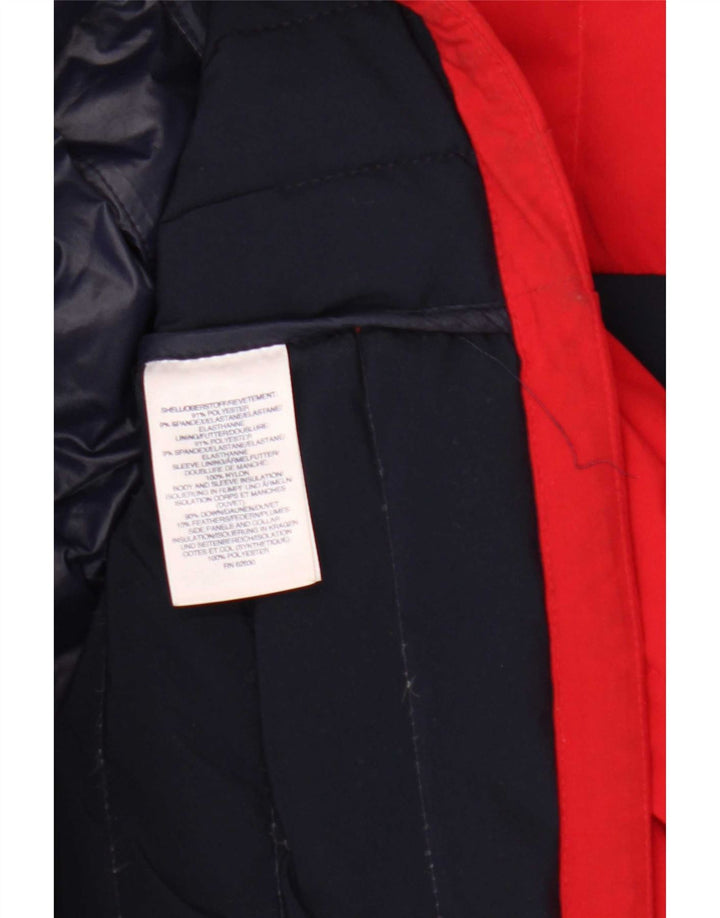 Giacca imbottita da uomo Lands End UK 38 Poliestere color block rosso medio