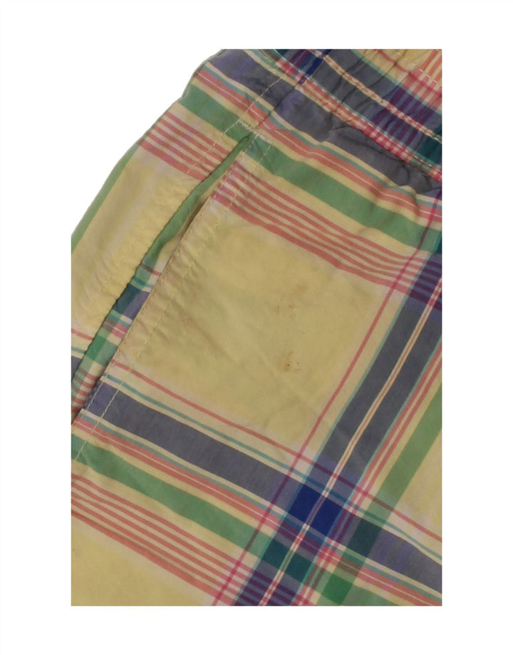 POLO RALPH LAUREN Mens Swimming Shorts Medium  Yellow Check Polyester Vintage Polo Ralph Lauren and Second-Hand Polo Ralph Lauren from Messina Hembry 