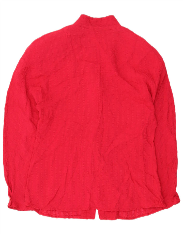 Camicetta camicia vintage da donna UK 10 piccola viscosa rosa