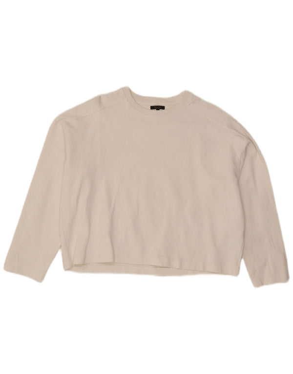Maglia da donna a maniche lunghe Massimo Dutti UK 14 cotone bianco medio