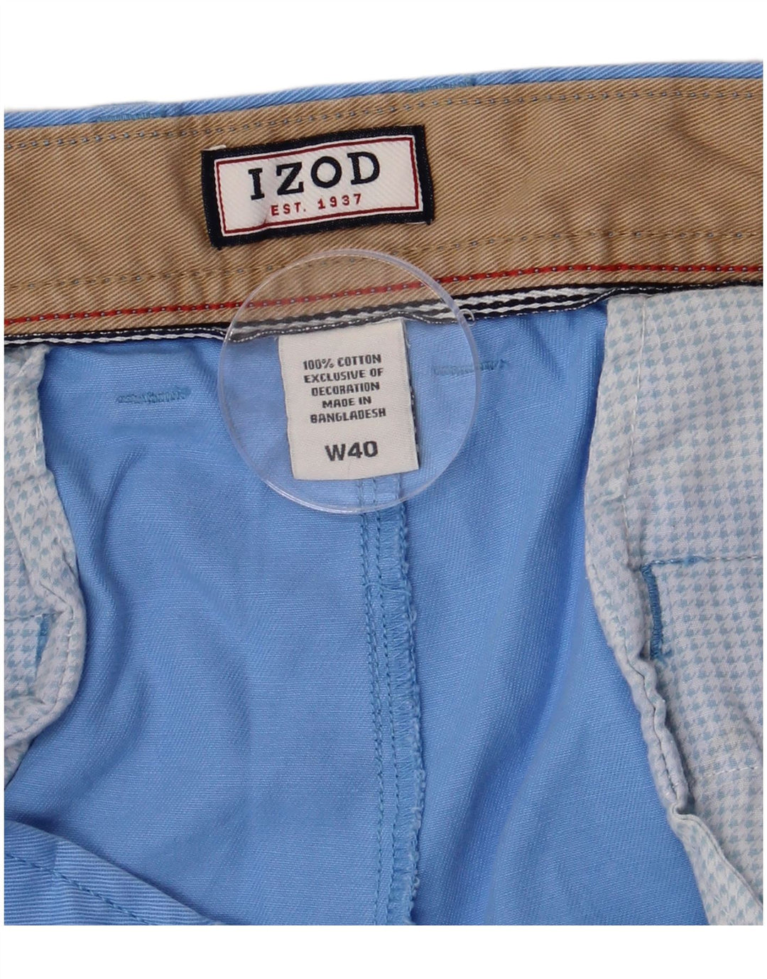 Pantaloncini chino da uomo Izod W40 XL in cotone blu