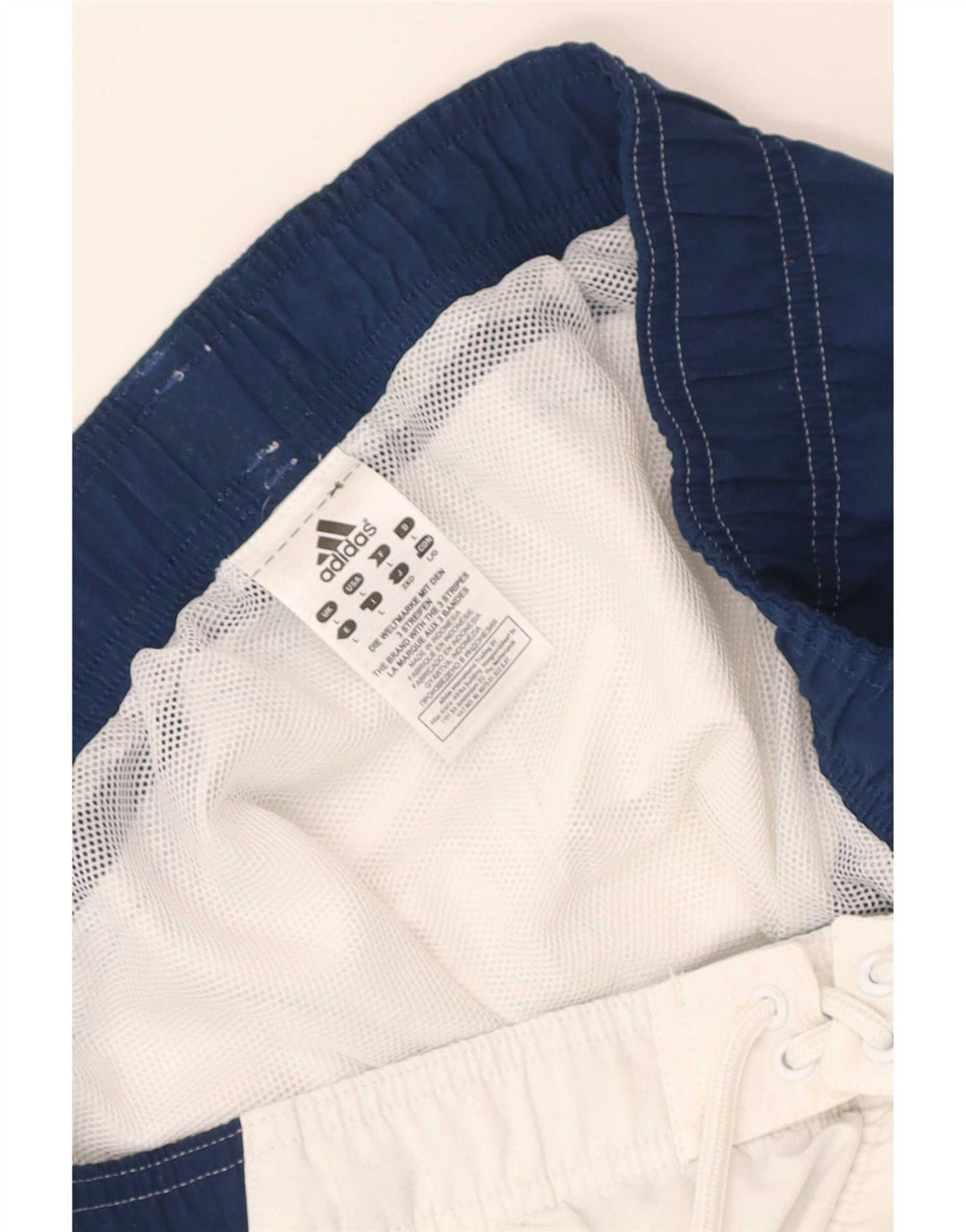 Pantaloncini da bagno con grafica Adidas da uomo, grandi, in poliestere color block bianco